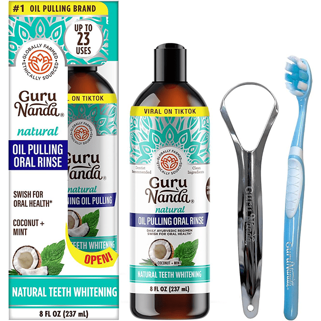 GuruNanda Coconut Oil Pulling, Fresh Breath and Whitening Mouthwash